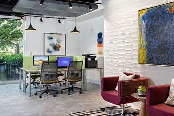 24-Hour business center with computers and wireless printing